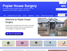 Tablet Screenshot of poplarhousesurgery.nhs.uk